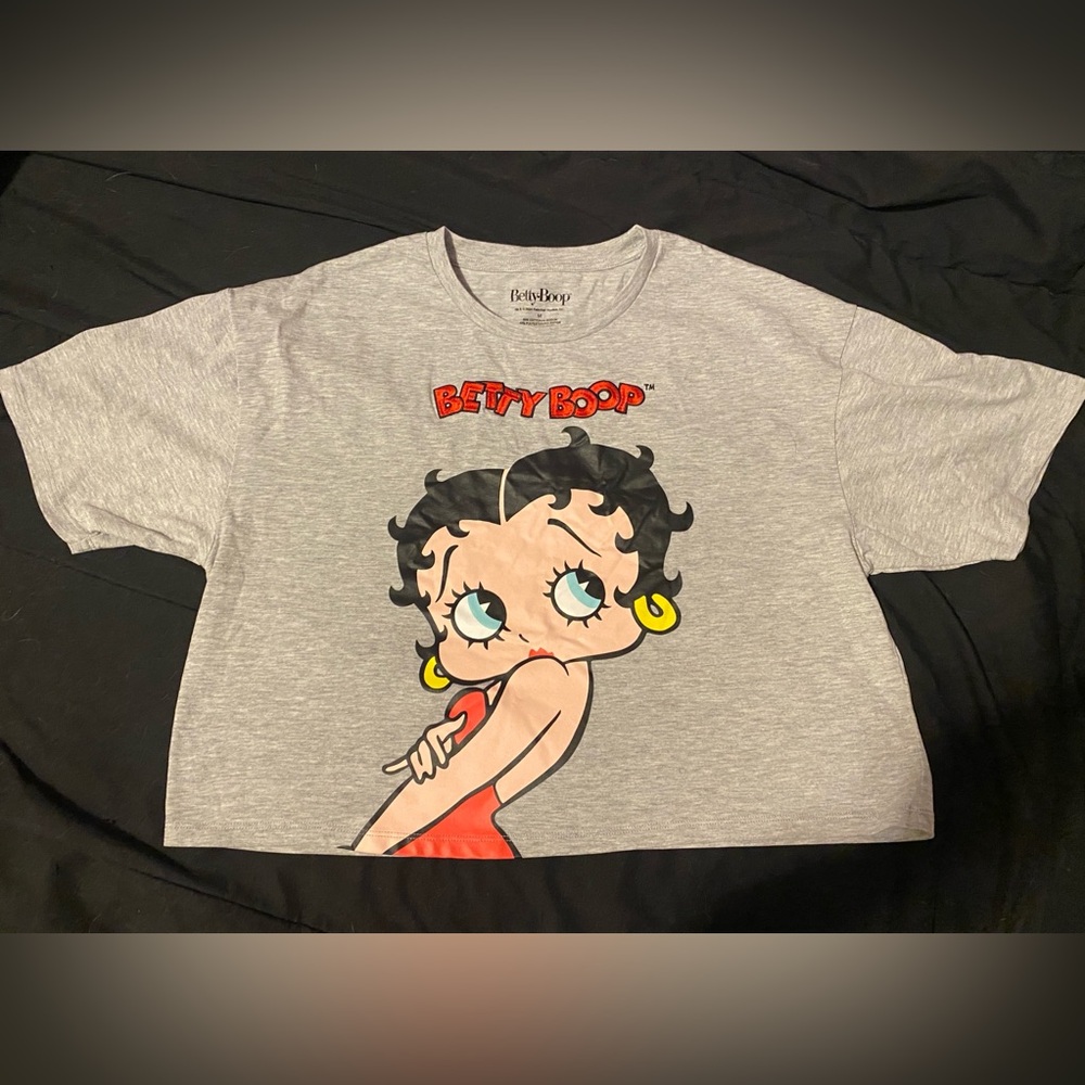 Grey Betty Boop Crop Top